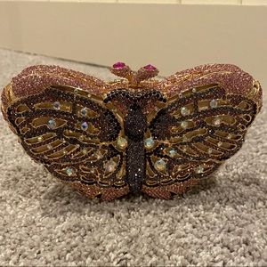 Luxury Crystal Clutch Evening Butterfly